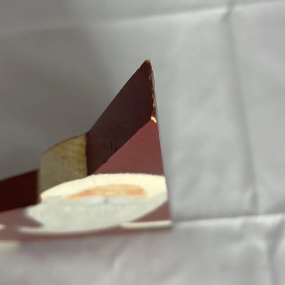 VINTAGE Handcrafted Painted Folk Art Sleeping Santa Claus Wooden Shelf Sitter - Picture 6 of 7